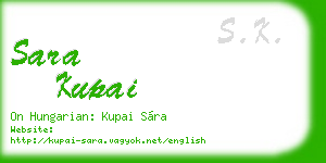 sara kupai business card