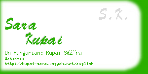 sara kupai business card